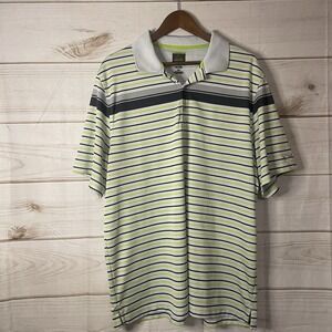 Greg Norman For Tasso Elba Golf Polo Shirt Mens XXL PlayDry Striped Short Sleeve
